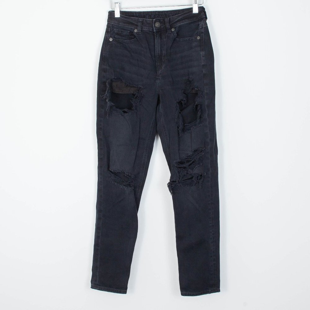 American Eagle High Rise‎ Distressed Mom Jeans Women's Size 00R